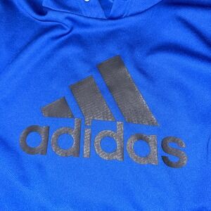 Adidas Men's Blue Hoodie with Black‎ Logo Size Medium
